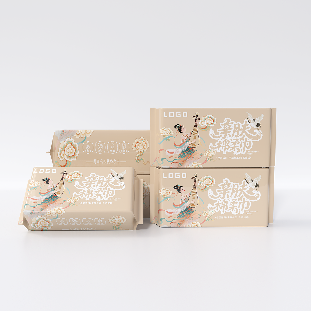 敦煌系列-上抽抽取式棉柔巾（2)土灰色版本