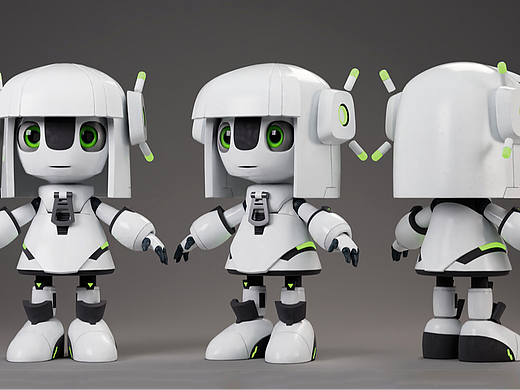 【maya建模】小女孩机器人模型制作教程。模型+uv+贴图
