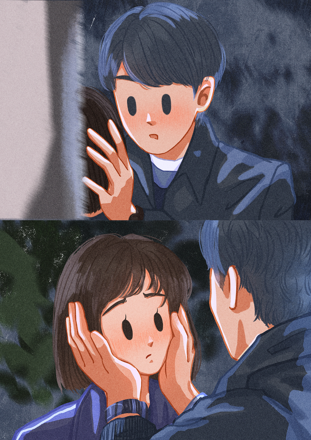 豆豆眼-情侣插画（图ZMzkwMjM3ODE2） - 商业插画 - 站酷设计师苗苗719原创素材 - 站酷ZCOOL