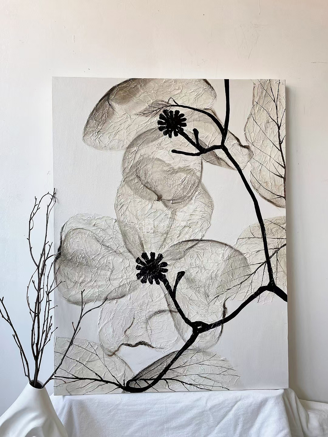 平行艺术｜手绘肌理，诠释侘寂风的独特魅力（图ZMzkwMjQxMTc2） - 绘画 - 站酷设计师深圳挂画雕塑工厂原创素材 - 站酷ZCOOL