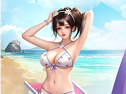 2023年給<商道高手>做的美女立繪插圖之 沙灘泳裝系列