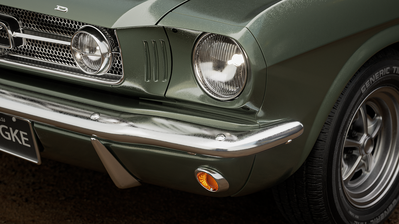 C4D&OC 1965_Ford_Mustang福特野马 汽车渲染（图ZMzkwMjQ4NTU2） - 机械/交通 - 站酷设计师Xinggg原创素材 - 站酷ZCOOL