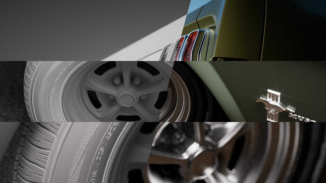 C4D&OC 1965_Ford_Mustang福特野马 汽车渲染