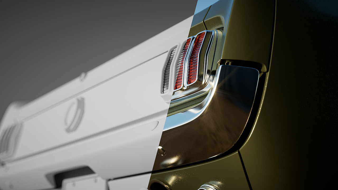 C4D&OC 1965_Ford_Mustang福特野马 汽车渲染（图ZMzkwMjQ4NjY0） - 机械/交通 - 站酷设计师Xinggg原创素材 - 站酷ZCOOL