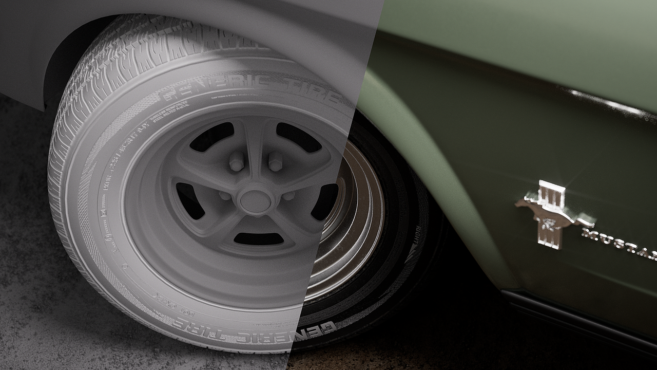 C4D&OC 1965_Ford_Mustang福特野马 汽车渲染（图ZMzkwMjQ4NjYw） - 机械/交通 - 站酷设计师Xinggg原创素材 - 站酷ZCOOL