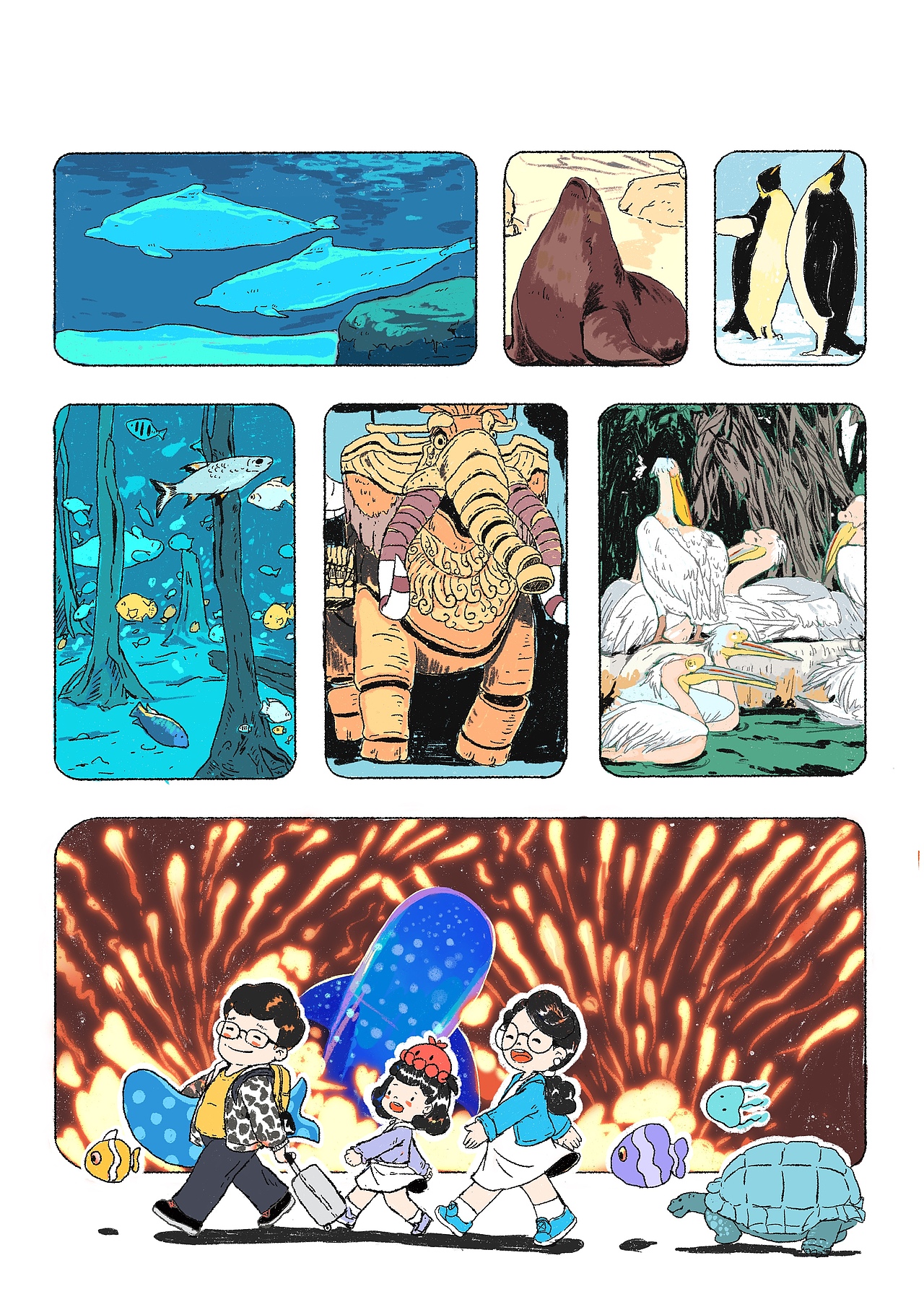 旅行插画（图ZMzkwMjU1NDY4） - 创作习作 - 站酷设计师花生牛奶yel原创素材 - 站酷ZCOOL