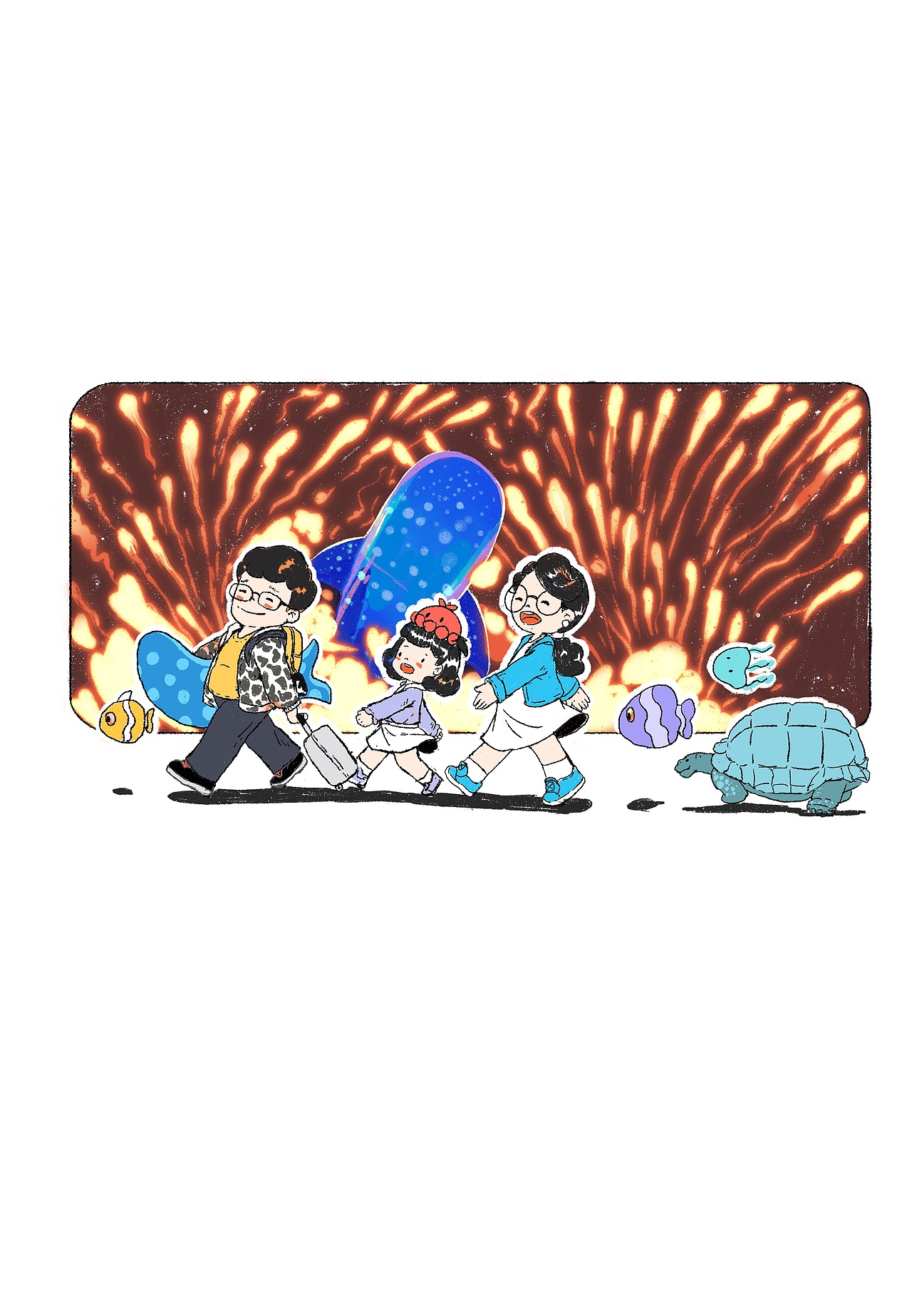 旅行插画（图ZMzkwMjU1NDcy） - 创作习作 - 站酷设计师花生牛奶yel原创素材 - 站酷ZCOOL