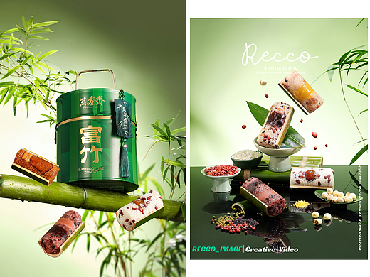 RECCO/万寿斋 富竹粽子手提端午礼盒 苏州产品静物摄影