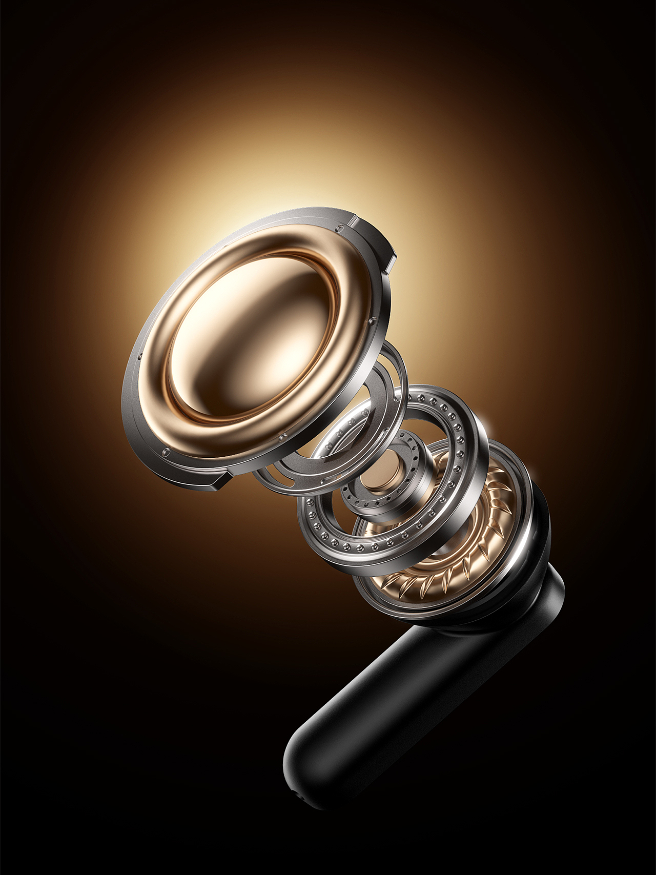 蓝牙耳机 × 产品建模效果图渲染