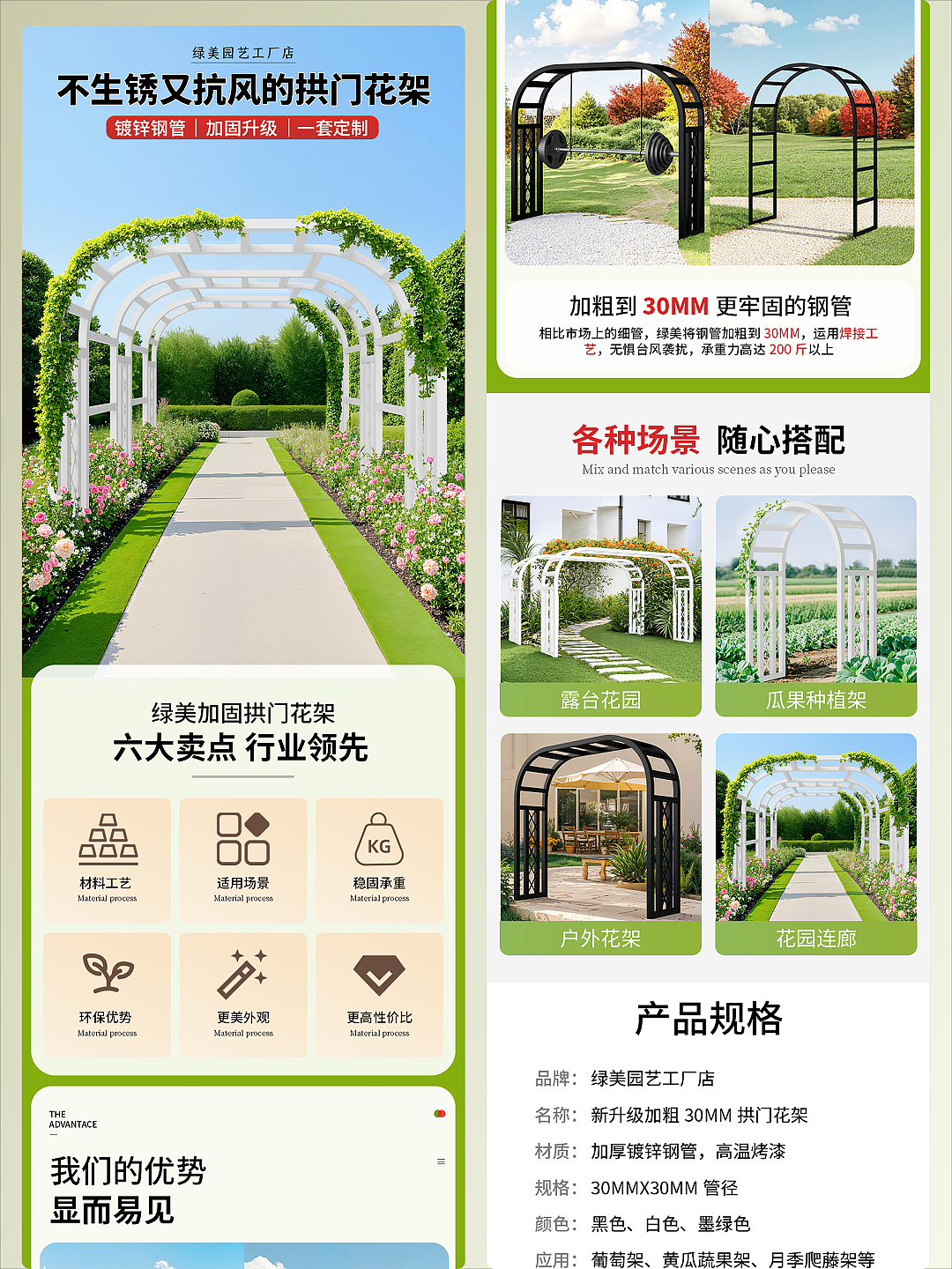 拱门花架渲染详情页案例