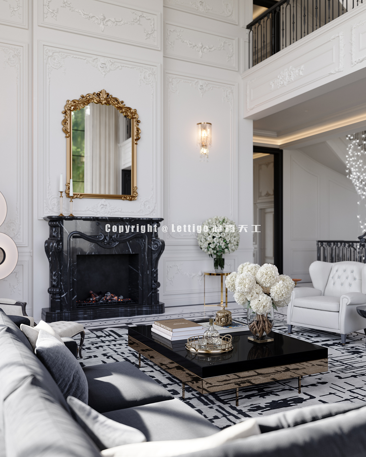 ​​香奈儿法式别墅，每个角落都透露着高贵（图ZMzkwMjgwMzU2） - 家装设计 - 站酷设计师澜腾天工W原创素材 - 站酷ZCOOL