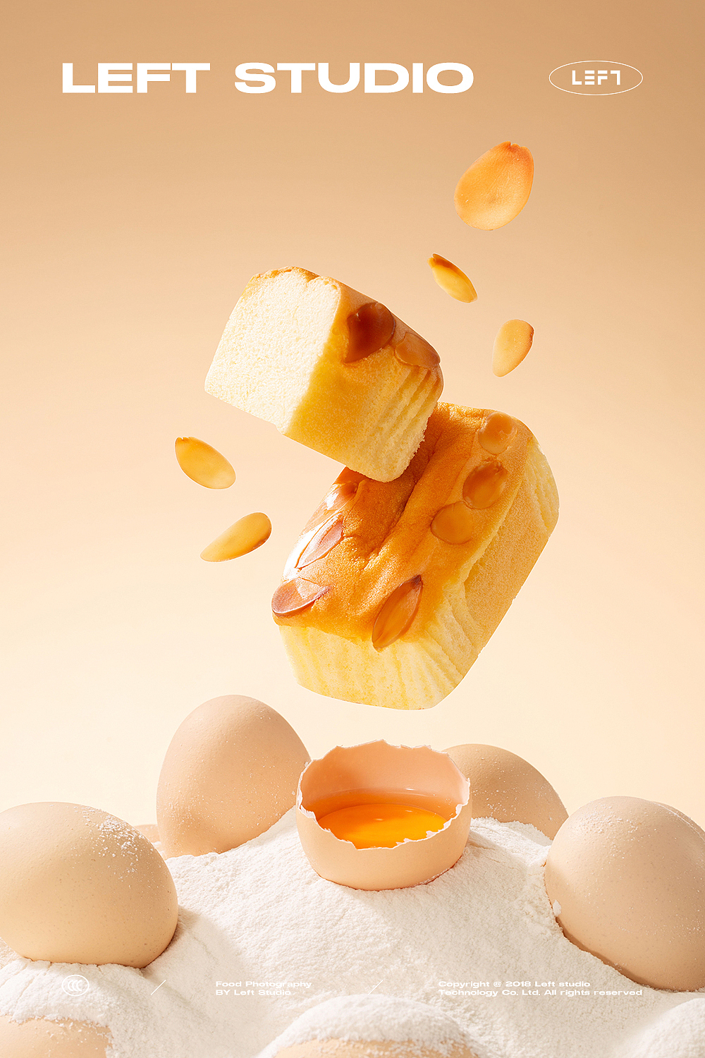 三只松鼠 × LeftStudio｜巴旦木云朵蛋糕（图ZMzkwMjkwOTQw） - 美食摄影 - 站酷设计师LeftStudio原创素材 - 站酷ZCOOL