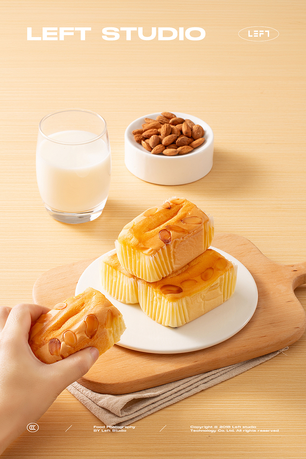 三只松鼠 × LeftStudio｜巴旦木云朵蛋糕（图ZMzkwMjkwOTUy） - 美食摄影 - 站酷设计师LeftStudio原创素材 - 站酷ZCOOL