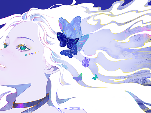 藍(lán)色的夢（個(gè)人主頁-ZNzE4ODUzODQ=） - 藝術(shù)插畫 - 站酷設(shè)計(jì)師心明MING原創(chuàng)素材 - 站酷ZCOOL