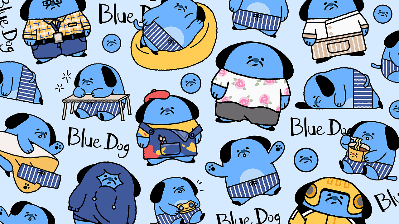 蓝狗BLUEDOG - IP形象设计（图ZMzkwMjk5ODg4） - IP形象 - 站酷设计师ORANju原创素材 - 站酷ZCOOL