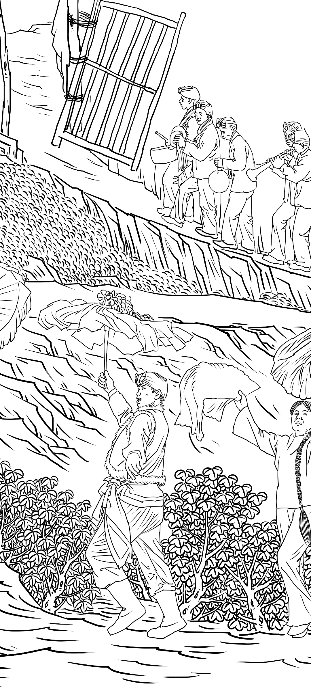 陕北浮雕设计线稿