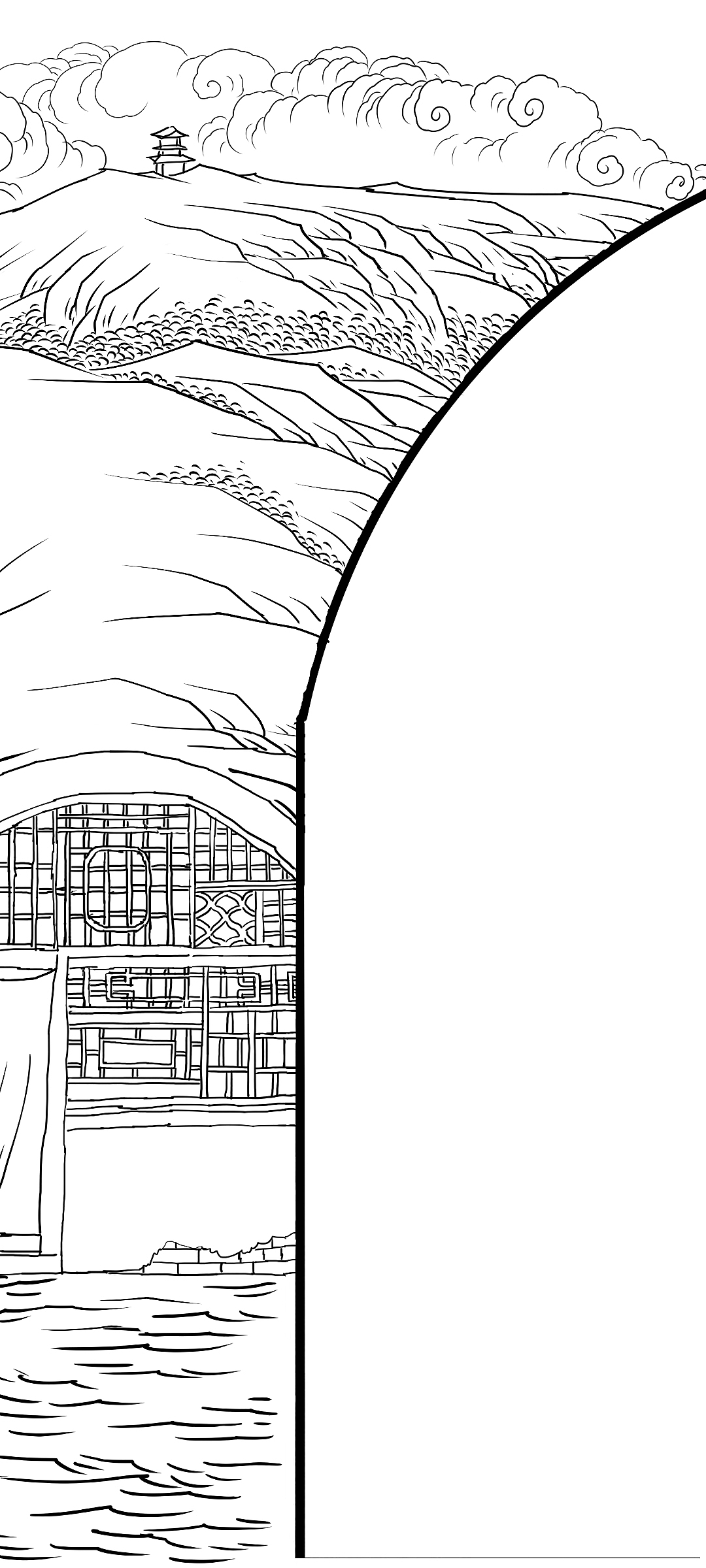 陕北浮雕设计线稿