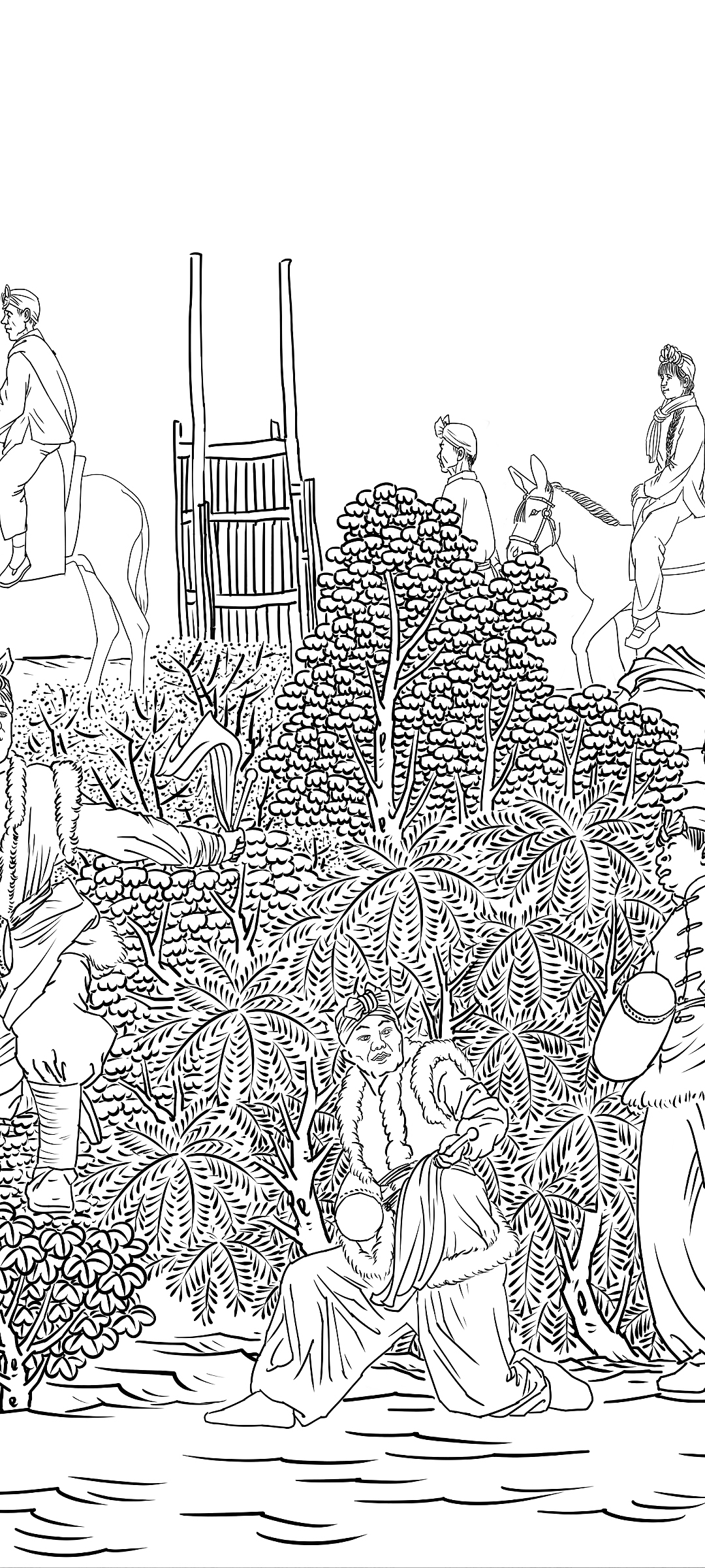 陕北浮雕设计线稿