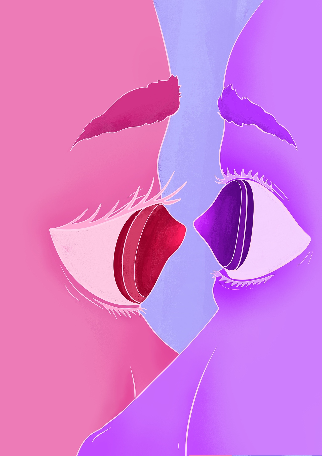 插画 ｜ 目光交织的瞬间