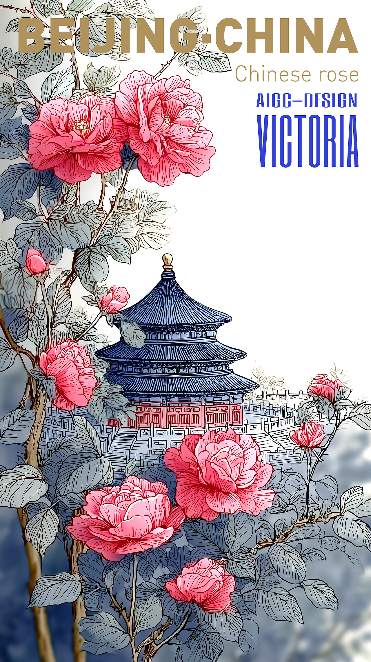 AIGC-《北京|月季花》