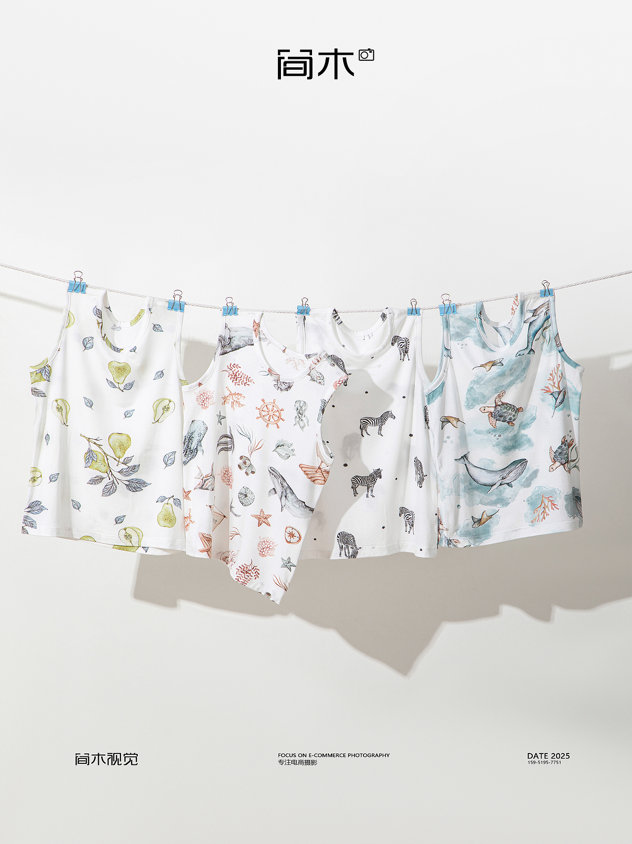 婴儿服饰创意摄影丨简木视觉 童装连体衣背心主图拍摄