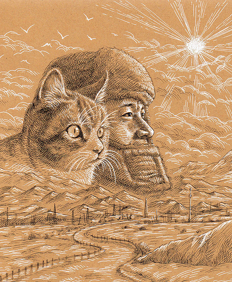 《路与你》——赵朔和悟空（图ZMzkwMzQxNTU2） - 艺术插画 - 站酷设计师傅淳强画者之旅原创素材 - 站酷ZCOOL
