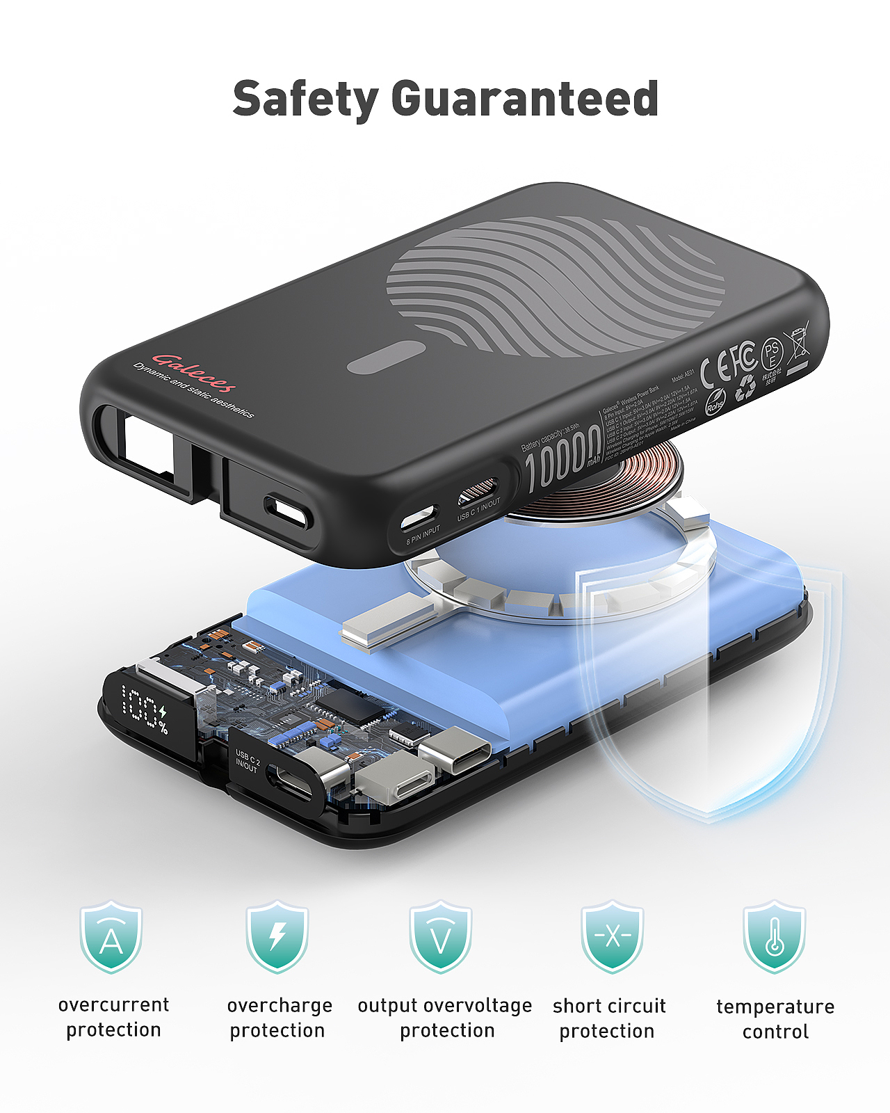 亚马逊 充电宝渲染 磁吸无线充 AE01