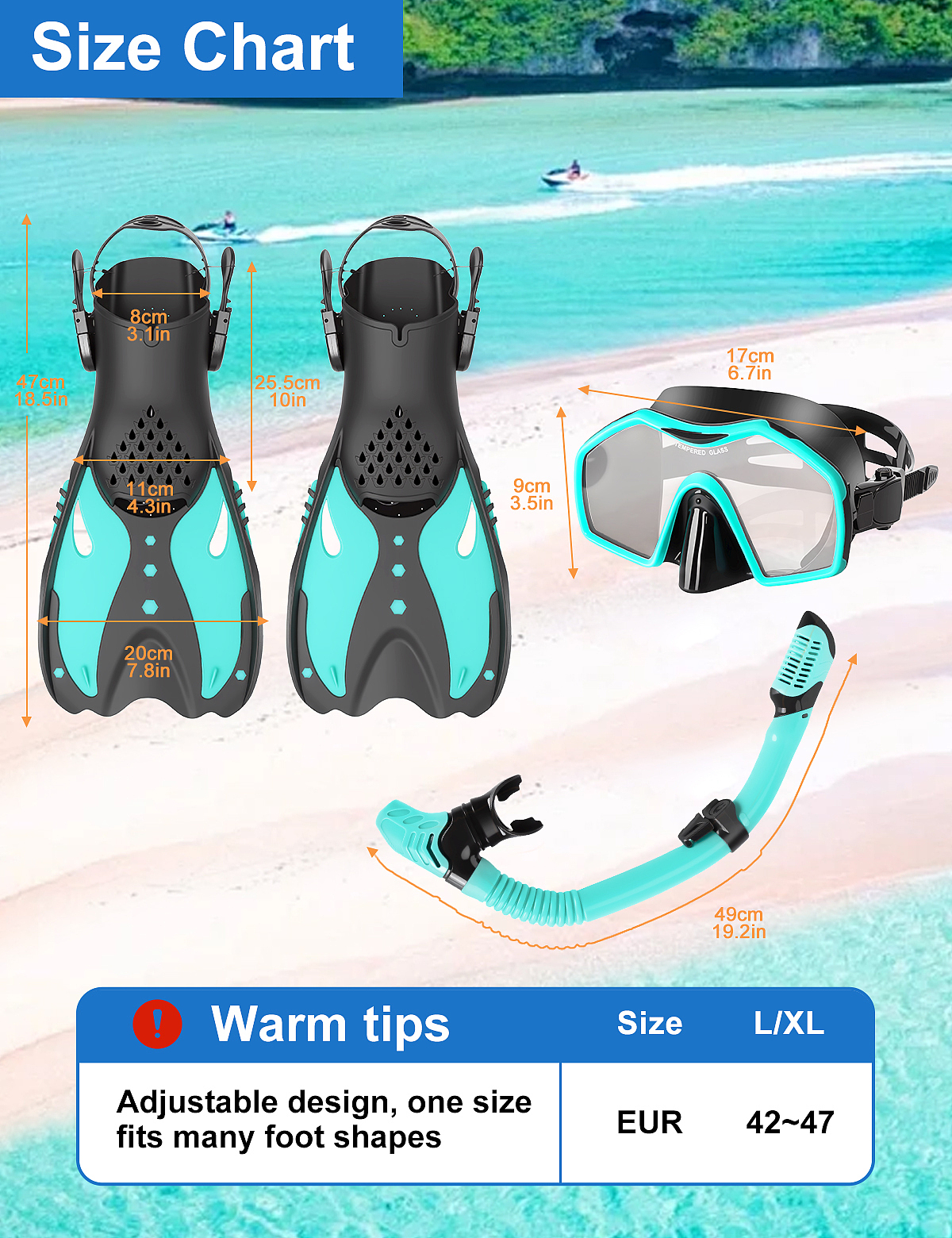 亚马逊主图-潜水脚蹼套装