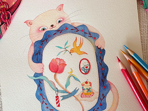 花园下午茶系列手绘插画