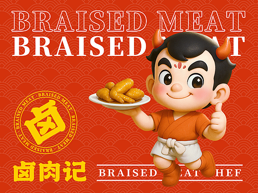 卤肉记品牌餐饮VI设计及品牌IP形象设计