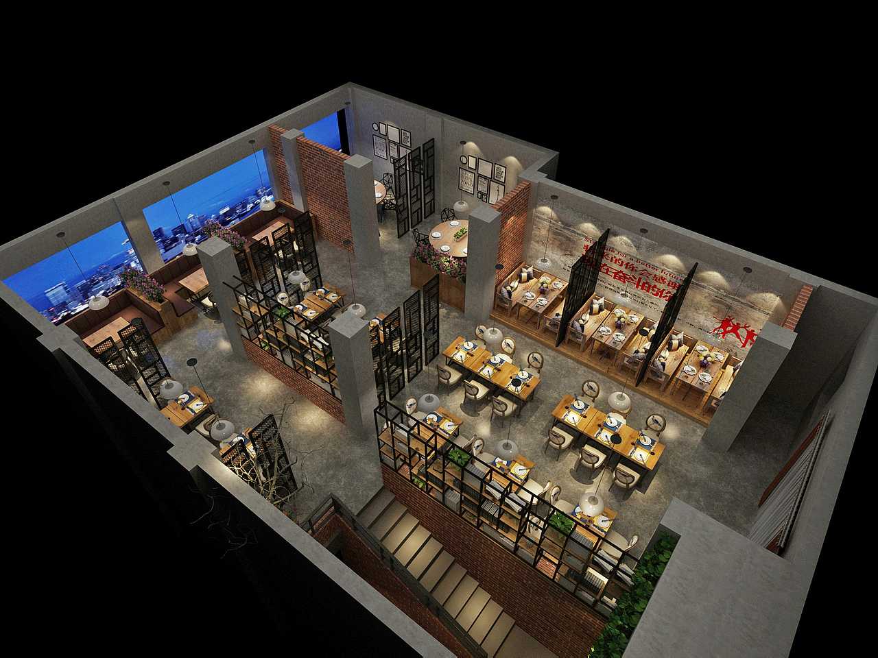 工业风餐饮空间（图ZMzkwNDE3MzQw） - 酒店餐饮设计 - 站酷设计师小小点原创素材 - 站酷ZCOOL