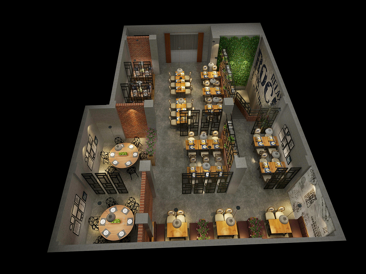 工业风餐饮空间（图ZMzkwNDE3MzM2） - 酒店餐饮设计 - 站酷设计师小小点原创素材 - 站酷ZCOOL