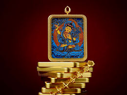 手绘藏传文殊唐卡