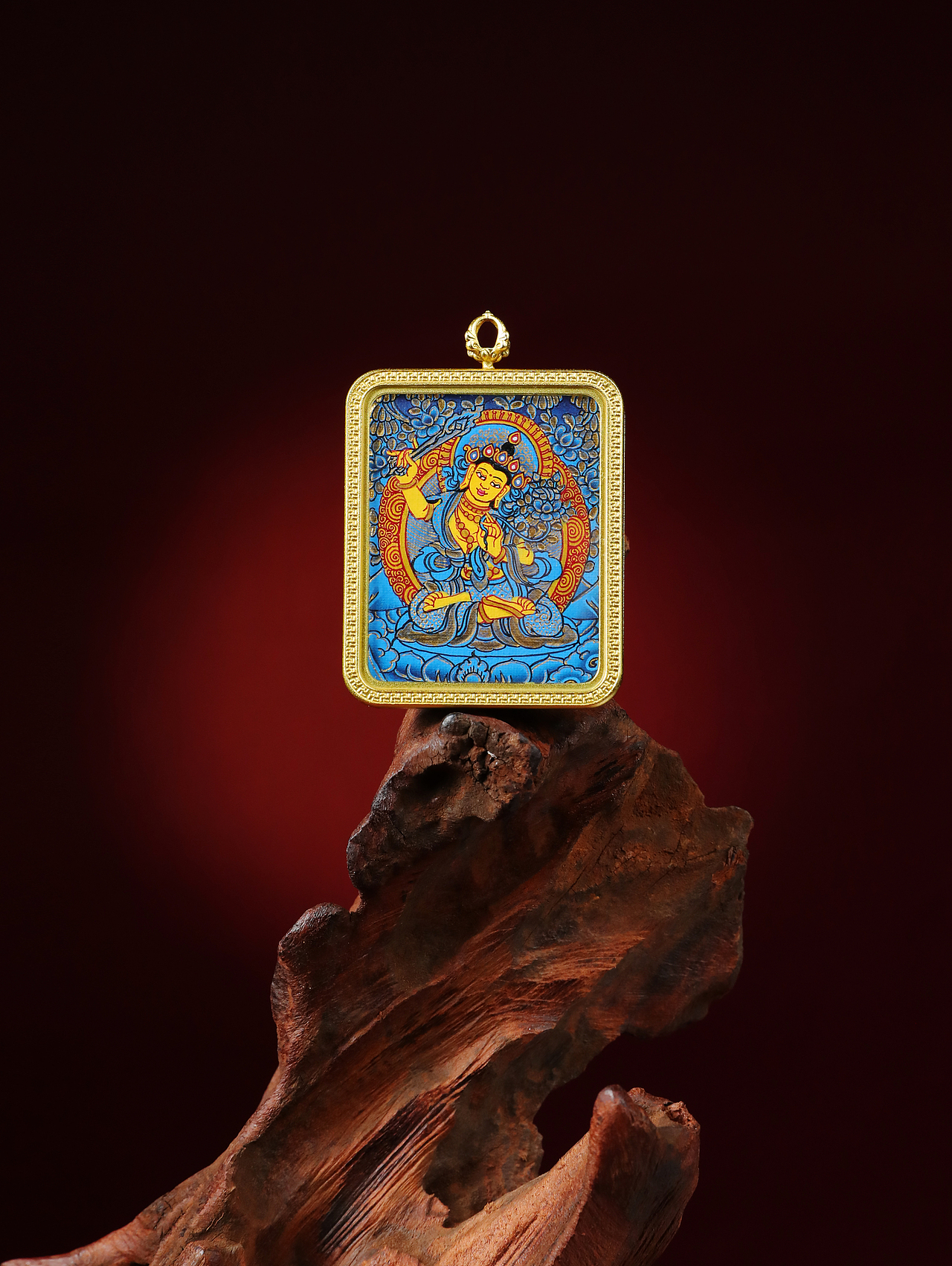 手绘藏传文殊唐卡