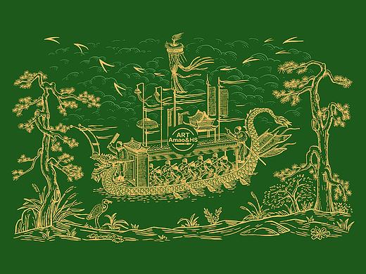 端午节礼盒插画