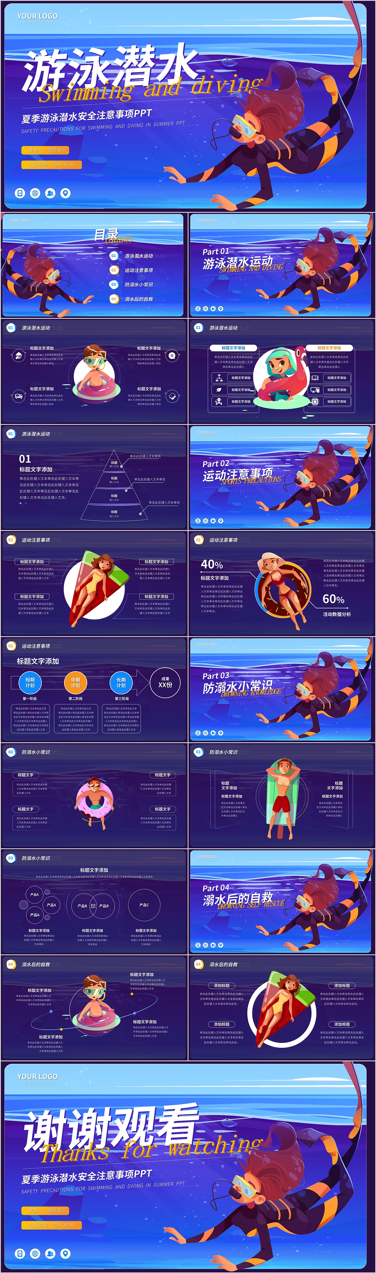 游泳潜水安全注意事项PPT