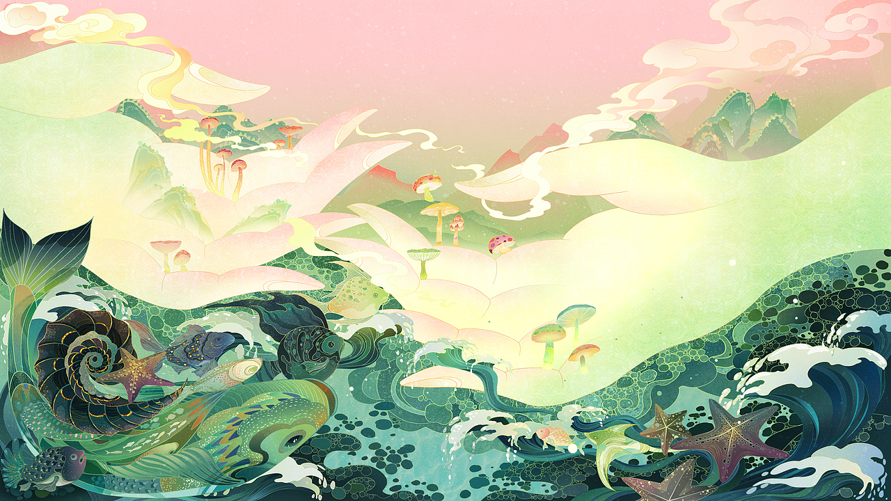 人与自然和谐共处《万物归心·共筑未来》（图ZMzkwNDUwMzcy） - 商业插画 - 站酷设计师莫醒182原创素材 - 站酷ZCOOL