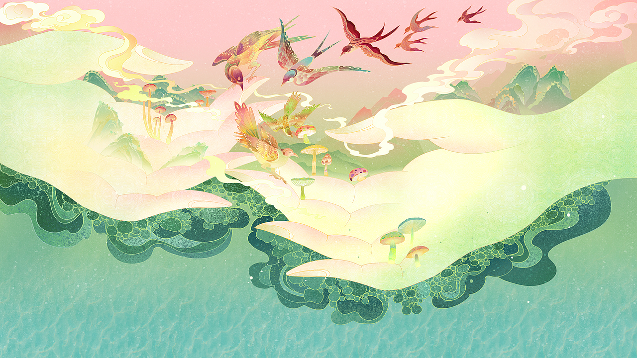 人与自然和谐共处《万物归心·共筑未来》（图ZMzkwNDUwMzY4） - 商业插画 - 站酷设计师莫醒182原创素材 - 站酷ZCOOL