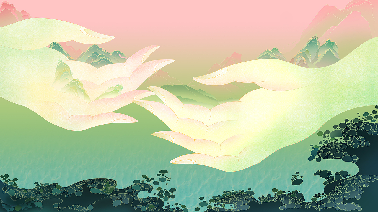 人与自然和谐共处《万物归心·共筑未来》（图ZMzkwNDUwMzgw） - 商业插画 - 站酷设计师莫醒182原创素材 - 站酷ZCOOL