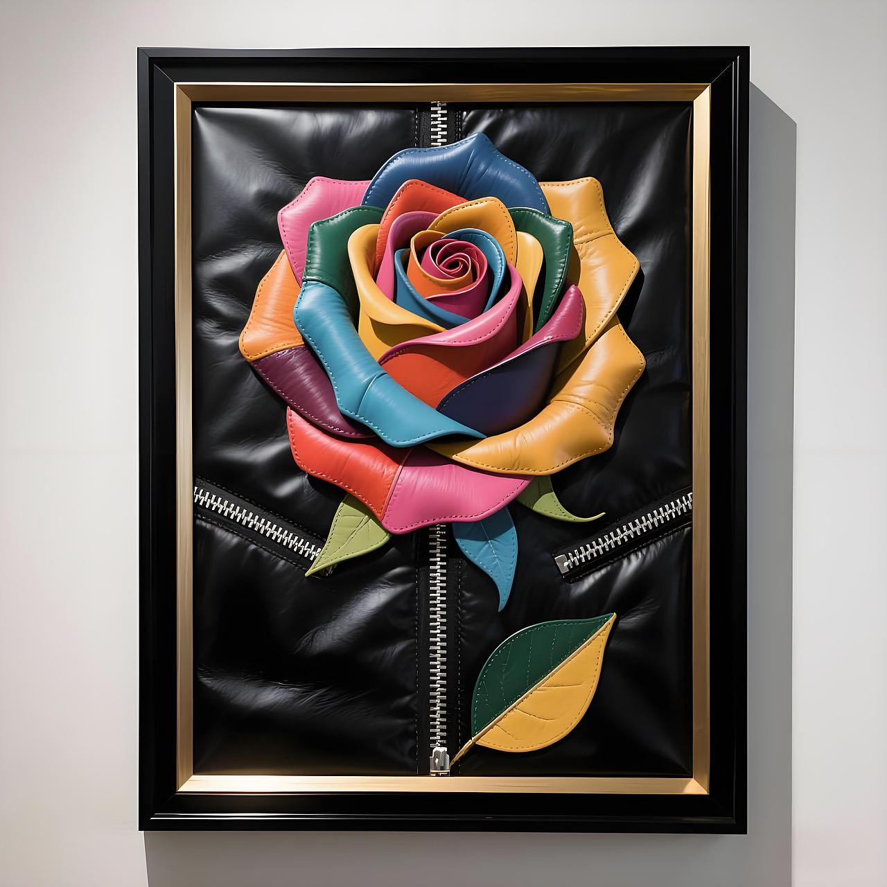 现代轻奢装饰画  花卉艺术画 玫瑰花艺术挂画 创意