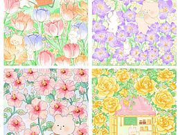 原創(chuàng)治愈系插畫(huà)合集I花花系列