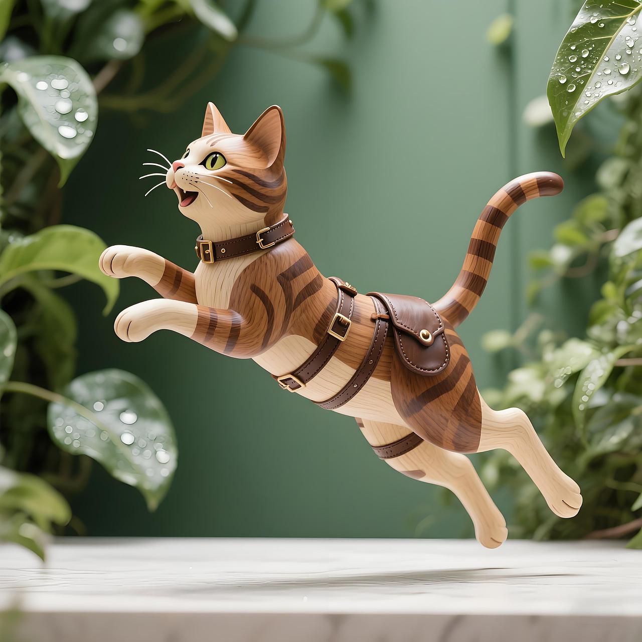 现代轻奢别墅的高端猫咪摆件图片