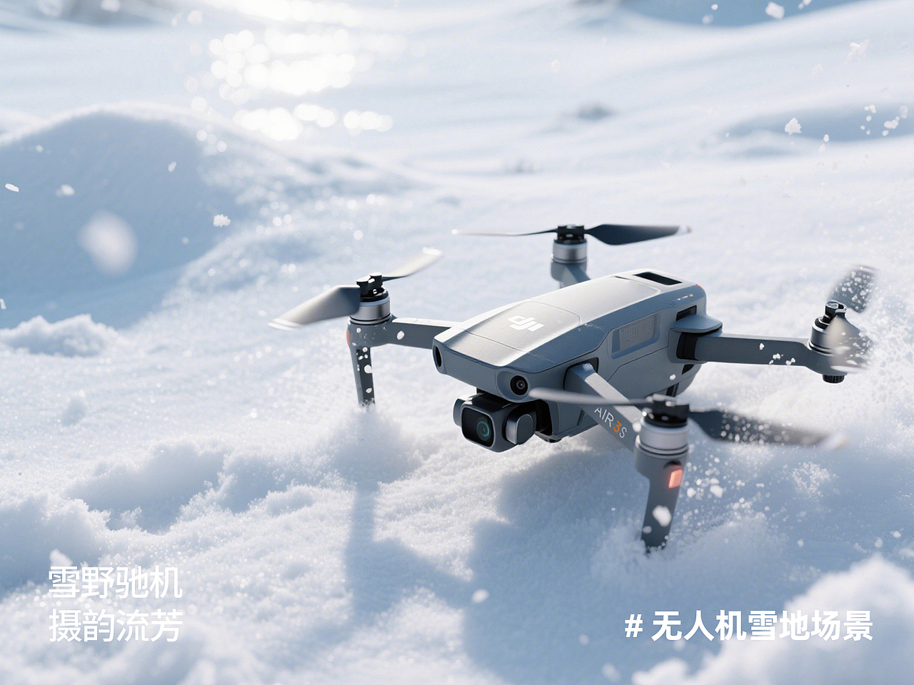 无人机沙漠/雪地场景渲染作品分享AIGC助力