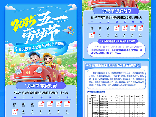 微信公众号长文推送，五一出行高速指南，一图读懂
