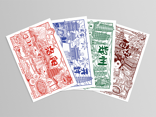城市系列插画/明信片