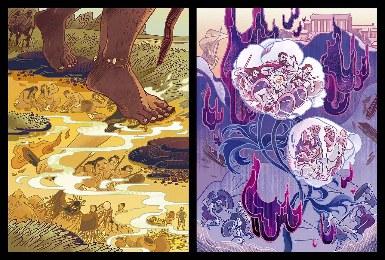 走出蛮荒(左),古希腊双生花:雅典与斯巴达(右)