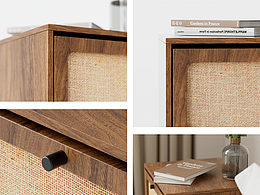 产品渲染 | 「木境」实木床头柜 #2
