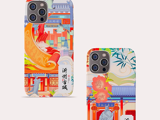 沂州古城文创周边插画设计