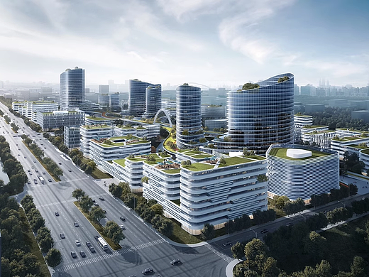 CBD商业中心鸟瞰图设计