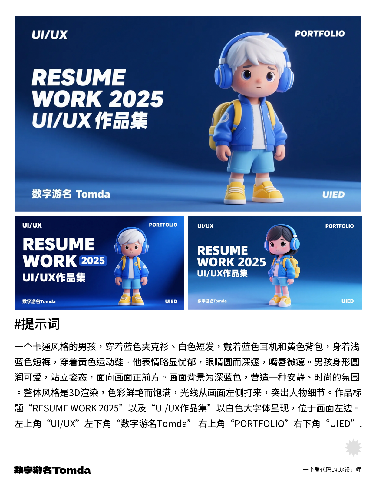 解放双手! AI生成作品集封面&附案例演示（图ZMTUwODk0NjA=） - 教程 - 站酷设计师Tomda原创素材 - 站酷ZCOOL